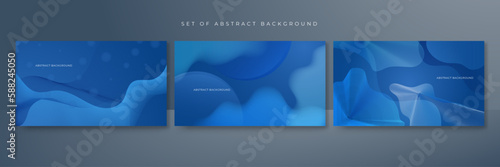 Paper layer circle blue abstract background. Curves and lines use for banner, cover, poster, wallpaper, design with space for text.