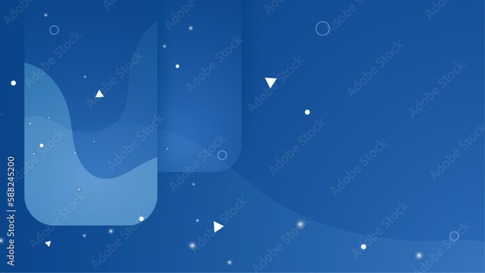 Naklejka premium Modern geometric background. Blue elements with fluid gradient. Dynamic shapes composition.
