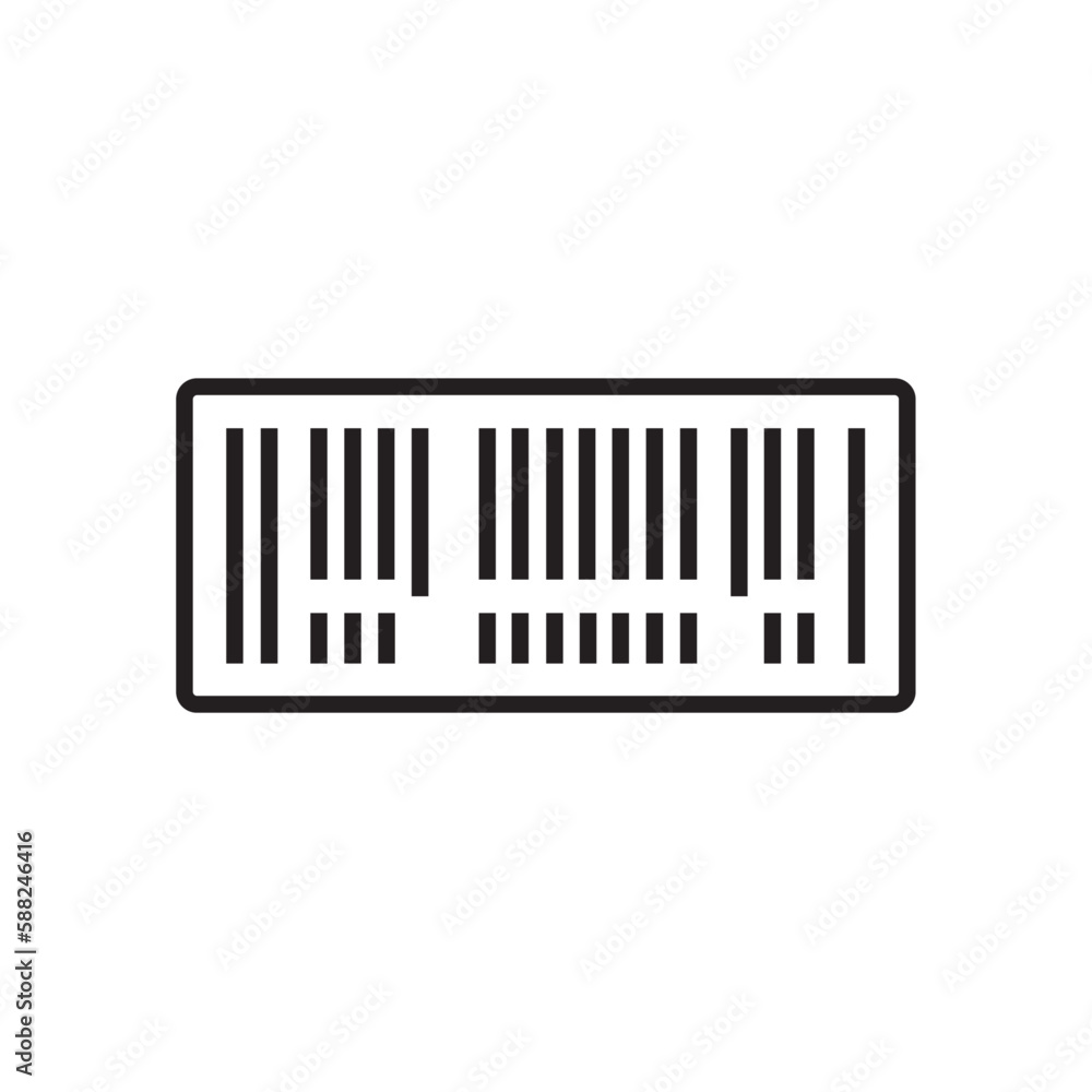 Barcode E-Commers icon with black outline style. scan, label, scanner, digital, qr, scanning, data. Vector illustration Barcode E-Commers icon with black outline style. scan, label, scanner, digital, qr, scanning, data. Vector illustration