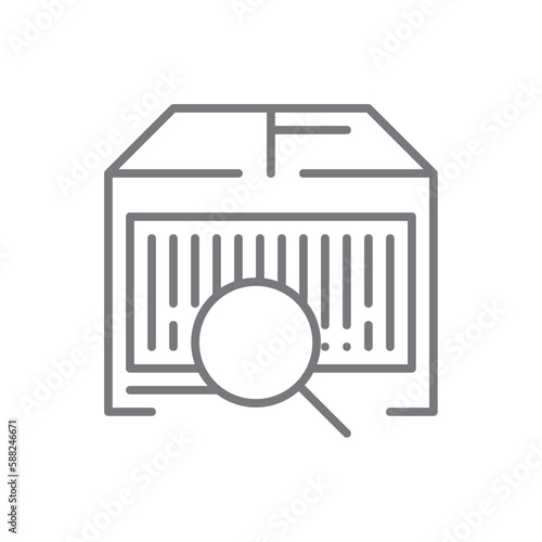Barcode E-Commers icon with black outline style. scan, label, scanner, digital, qr, scanning, data. Vector illustration