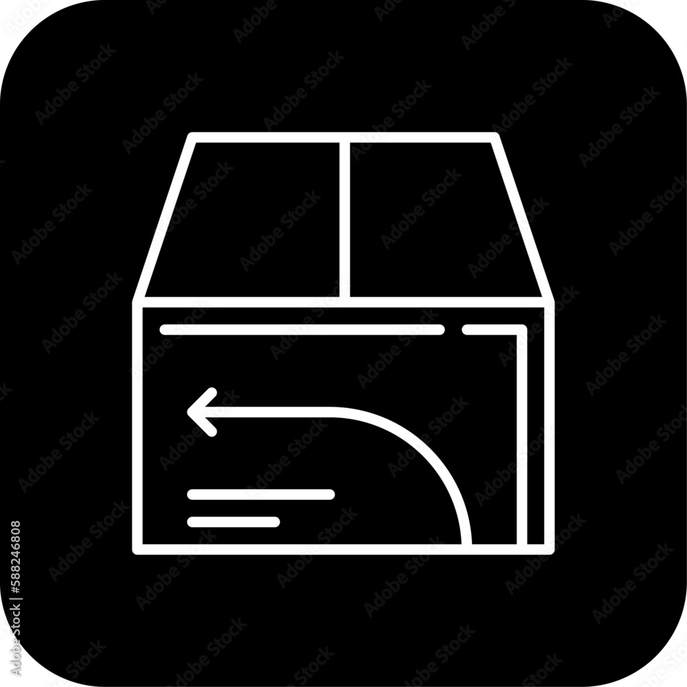 Return E-Commers icon with black filled line style. shipping, delivery, box, package, service, logistics, distribution. Vector illustration Return E-Commers icon with black filled line style. shipping, delivery, box, package, service, logistics, distribution. Vector illustration