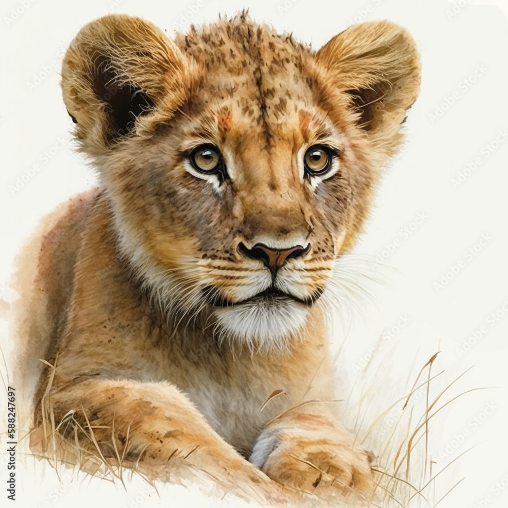 Fototapeta premium lion cub panthera leo