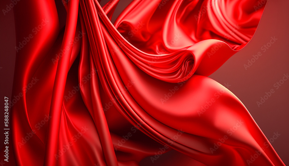 Obraz premium 赤い布の背景 Generative AI