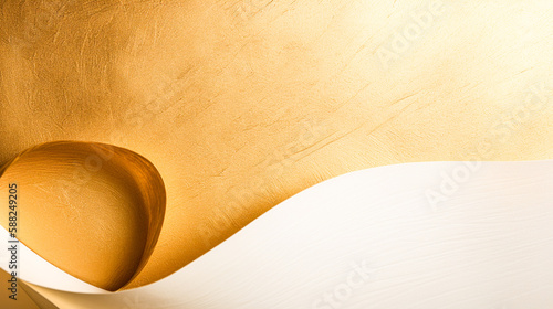 和風の金色の流線形模様の背景　Generative AI