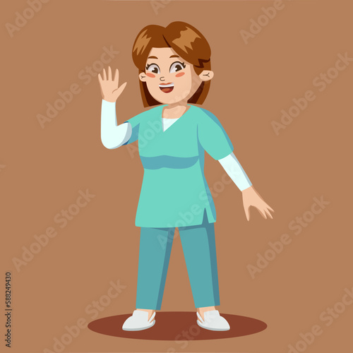 A cute woman in a nurse's uniform