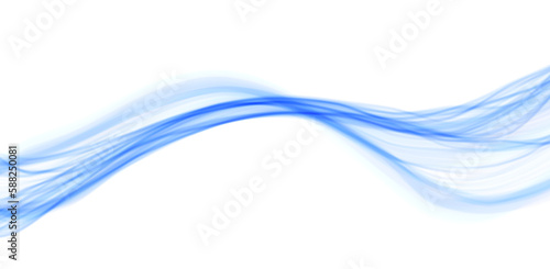 Fototapeta Naklejka Na Ścianę i Meble -  Blue abstract wave. Magic line design. Flow curve motion element. Neon gradient wavy illiustration.