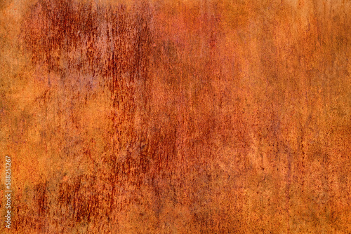 Beautiful abstract texture background from an iron sheet covered with corrosion and rust.