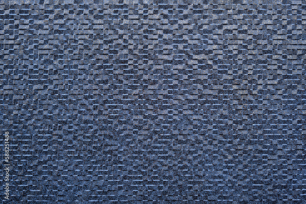 Beautiful abstract background of blue ceramic tiles with splashes of gold. Beautiful abstract background of blue ceramic tiles with splashes of gold.