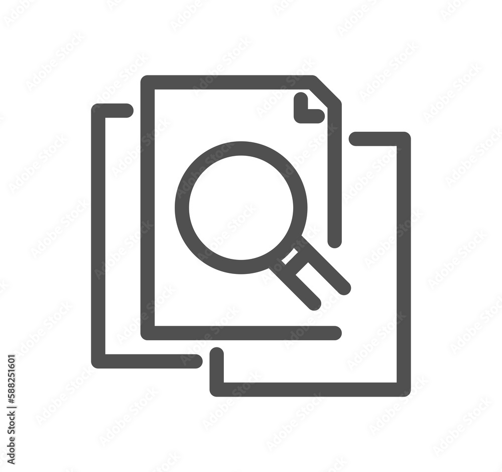 Inspection related icon outline and linear symbol.	