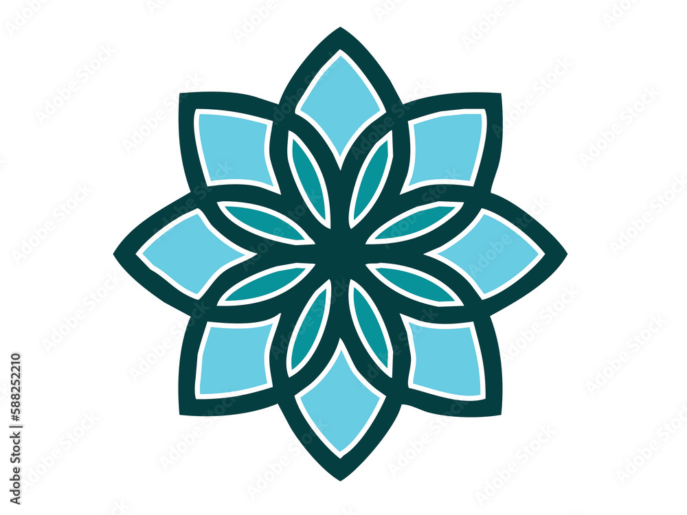 Stylized lotus and flower icon illustration. Stylized lotus and flower icon illustration.