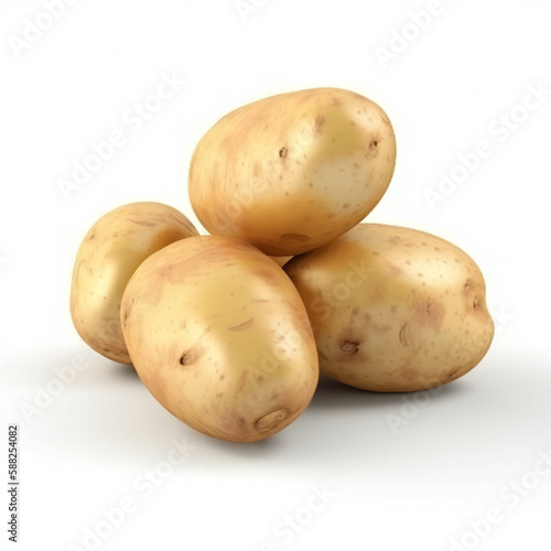 potatoes isolated on a white background AI generates image