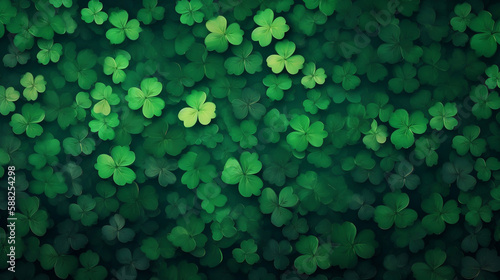 four leaf clover st patrick's day background illustration made . Generative ai