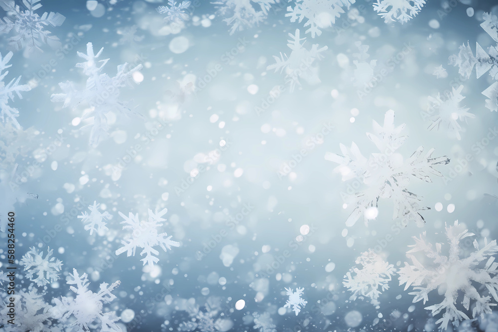 Christmas Snow Background. Creative. Snow Flakes. Created by generative AI Christmas Snow Background. Creative. Snow Flakes. Created by generative AI