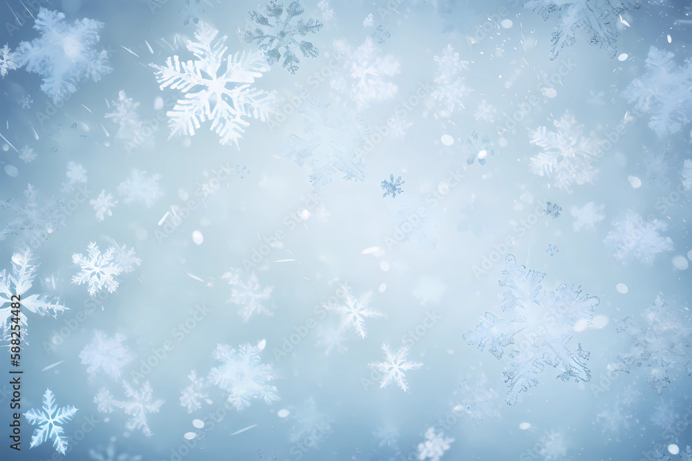 Christmas Snow Background. Creative. Snow Flakes. Created by generative AI