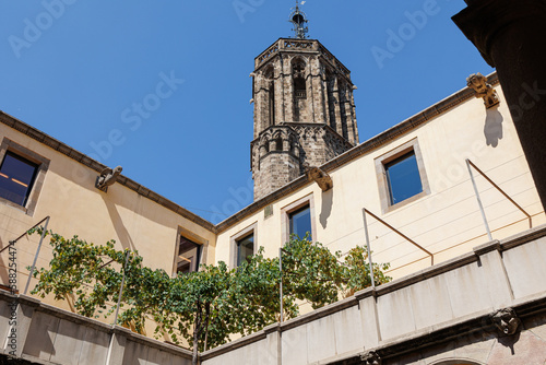 Palau del lloctinent Courtyard, Headquarters of the State Archives and Crown of Aragon in the Gothic Neighborhood, Spain photo