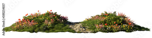 beautiful pathway through nature, isolated on transparent background banner