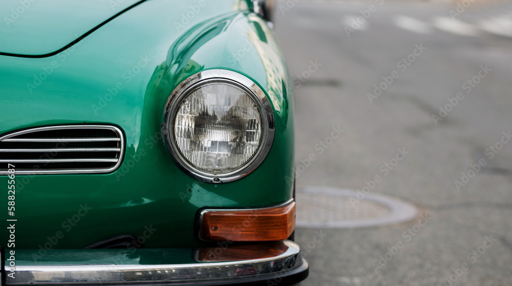 front headlight of old car