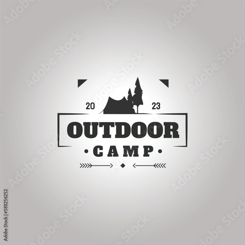 outdoor adventure camp logo design sign or symbol for the camping club