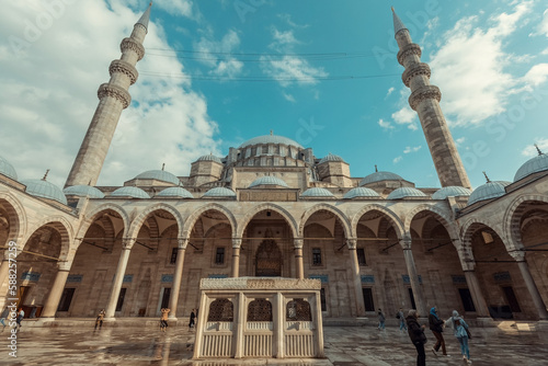 Exterior details of Suleymaniye Mosque in Istanbul Turkey