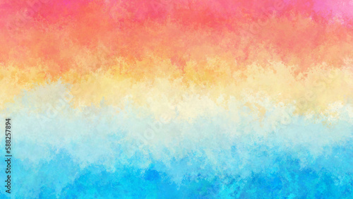 カラフルな手書きの水彩グラデーション背景。