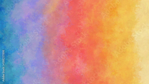 カラフルな手書きの水彩グラデーション背景。