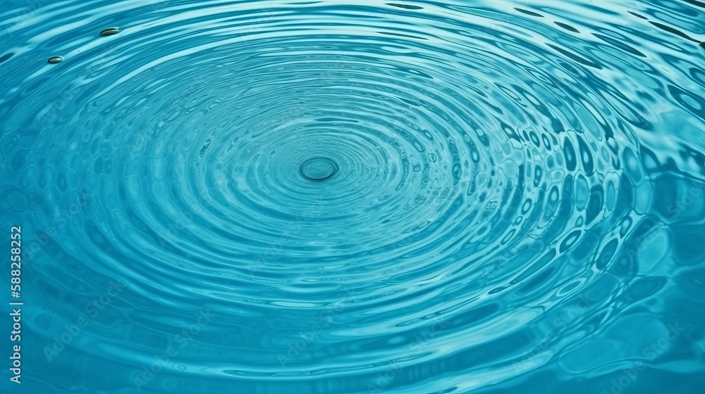 Blue water texture, blue mint water surface with rings and ripples. Spa concept background. Flat lay, copy space Generative AI Blue water texture, blue mint water surface with rings and ripples. Spa concept background. Flat lay, copy space Generative AI