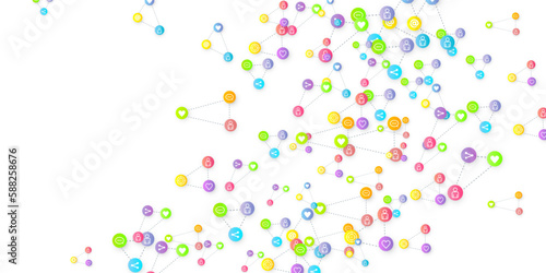 Social media marketing icons internet tags target