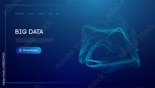 Data cube blockchain technology background. Futuristic network vector illustration.