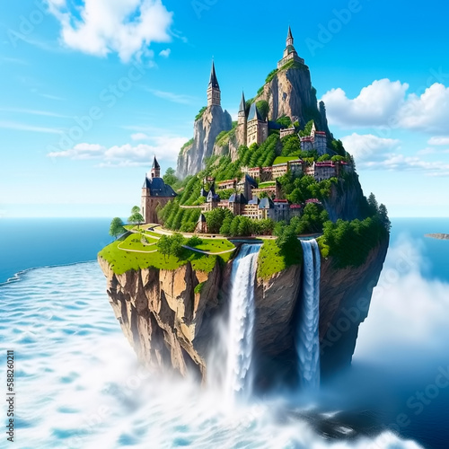 Cliff Hanging Floating Isla...