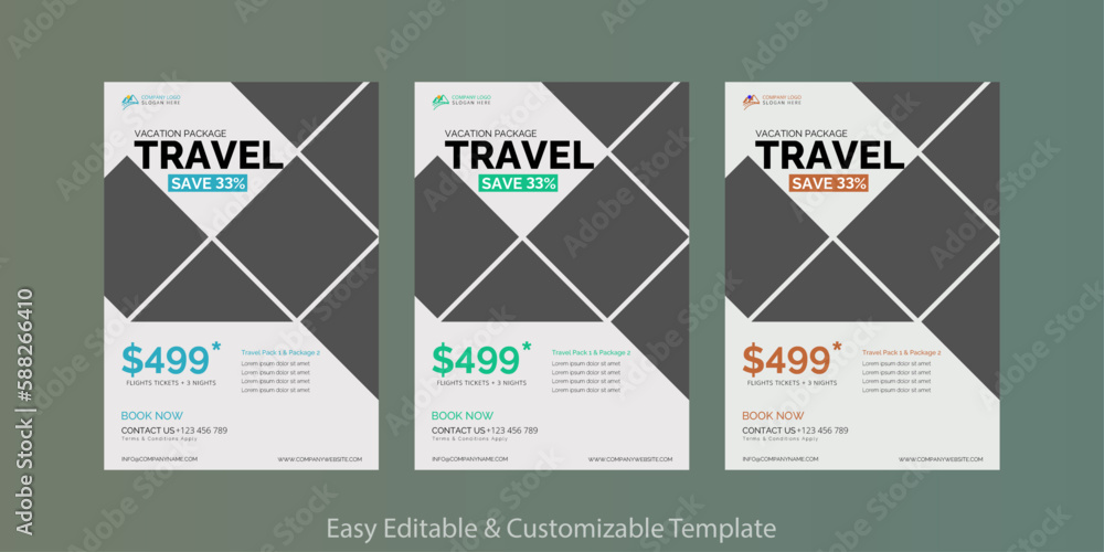 Travel poster or flyer pamphlet brochure design for a modern travel agencies. Promotional summer holiday travel flyer Travel poster or flyer pamphlet brochure design for a modern travel agencies. Promotional summer holiday travel flyer