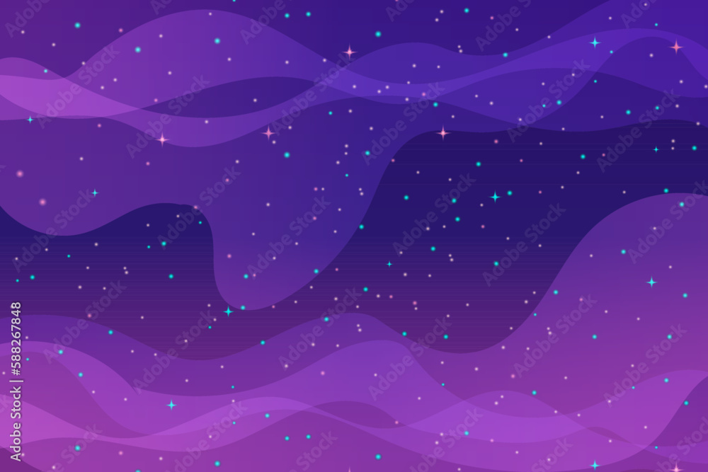 abstract blue background with stars, cartoon galaxy background
