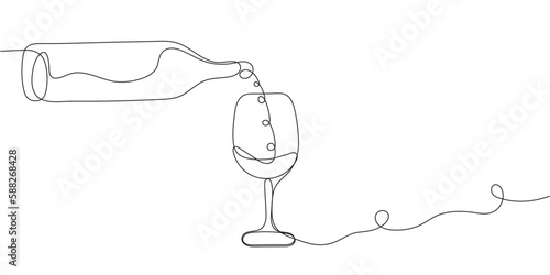 Wine glass continuous pattern on a white background. A continuous simple drawing of a glass of wine. vector illustration