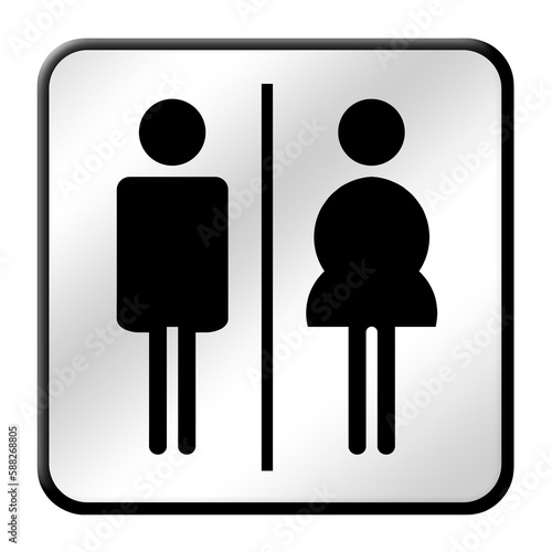Man & Woman restroom sign on transparent background png file