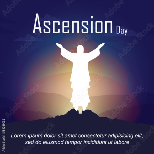 ascension day of jesus with a big white Jesus Statue symbol in the middle