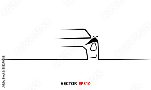sports car silhouettes. car line art. Vector illustration 