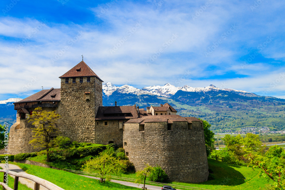 Medieval castle in Vaduz, Liechtenstein, Europe