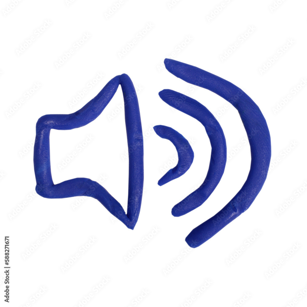 Speaker sound logo plasticine icon isolated on white background Speaker sound logo plasticine icon isolated on white background