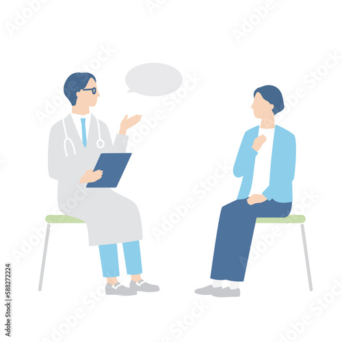 診察を受ける女性と医師