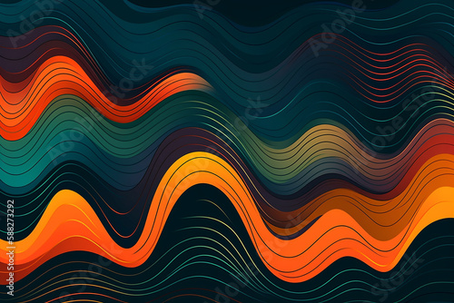 Beautiful colored abstract line shapes wallpaper background design texture pattern. Decorative design decoration. Ai generated