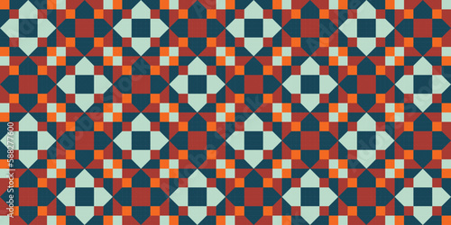 Abstract geometric barn quilt seamless pattern