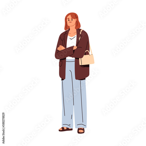 Modern businesswoman. Young smiling business woman, entrepreneur standing in ...