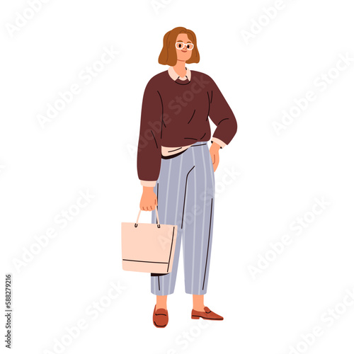 Young business woman. Modern businesswoman, female entrepreneur standing in s...