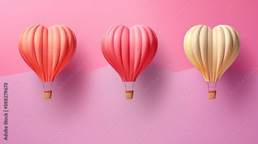Colorful heart air balloon shape collection
