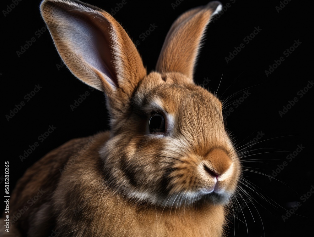 Rabbit realistically photo portrait