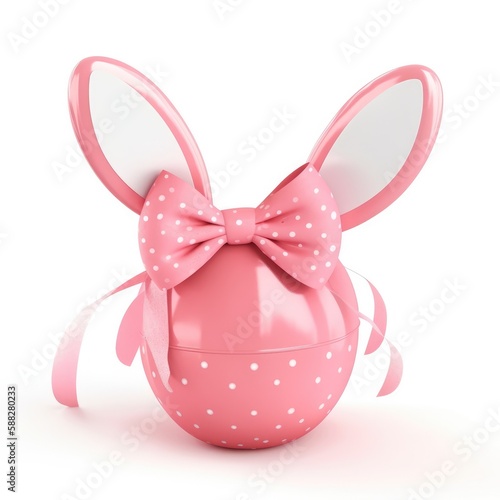 Pink easter egg with bunny ears headband