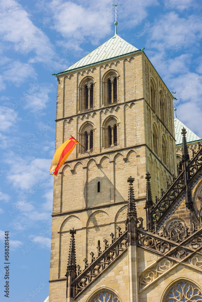 Tower of the historic Dom church in Munster, Germany