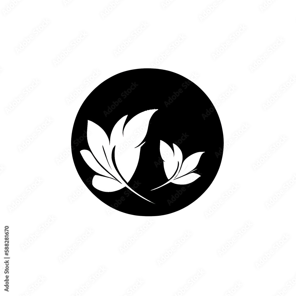 Leaves in a black circle 9 Leaves in a black circle 9
