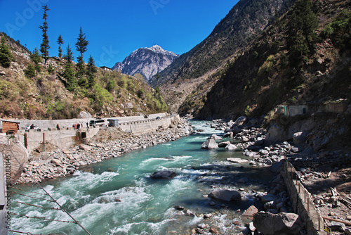 Swat river in the valley of Himalayas, Pakistan photo