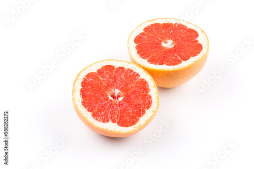 slice of grapefruit isolated on white background