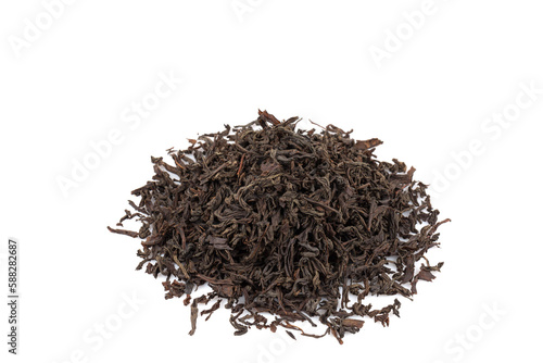 Black tea isolated on white